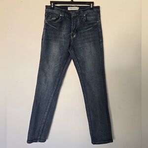 Stitches Men’s Slim Straight Jeans in Faded Blue